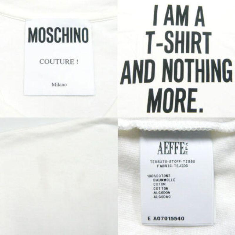 AW14 Moschino Couture Jeremy Scott I Am a Tshirt and Nothing More T-shirt S In New Condition In Palm Springs, CA