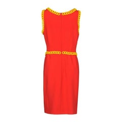 AW14 Moschino Couture Jeremy Scott McDonalds Fast Food Belted Dress Red Yellow