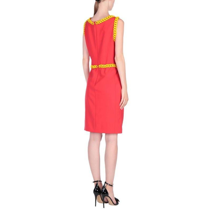 Women's AW14 Moschino Couture Jeremy Scott McDonalds Fast Food Belted Dress Red Yellow For Sale