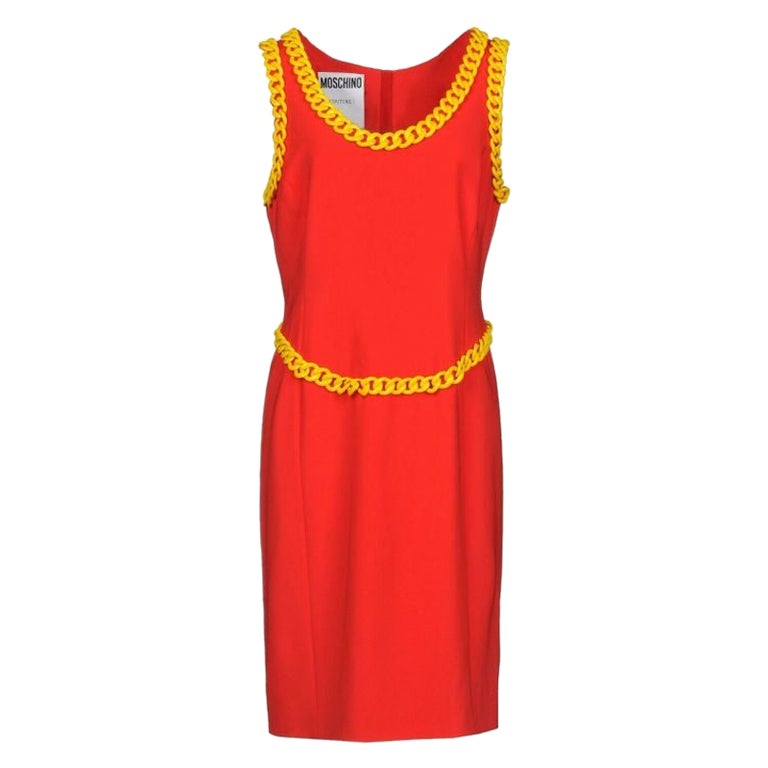open lace back dress Moschino Red Slip Dress with Lace Overlay main image 0