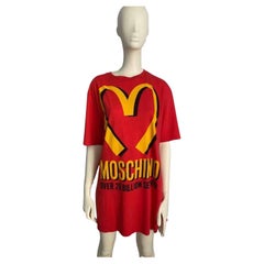 AW14 MOSCHINO Couture Jeremy Scott McDonald's Red Oversized T-Shirt Jersey Dress