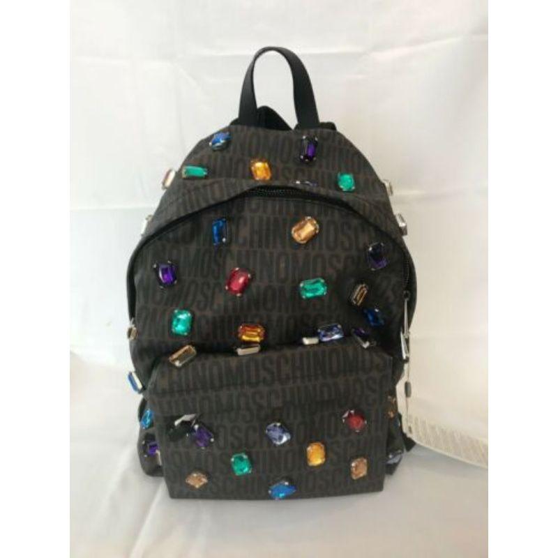 AW15 Moschino Couture Jeremy Scott All Over Colorful Gems Embellished Backpack For Sale 1