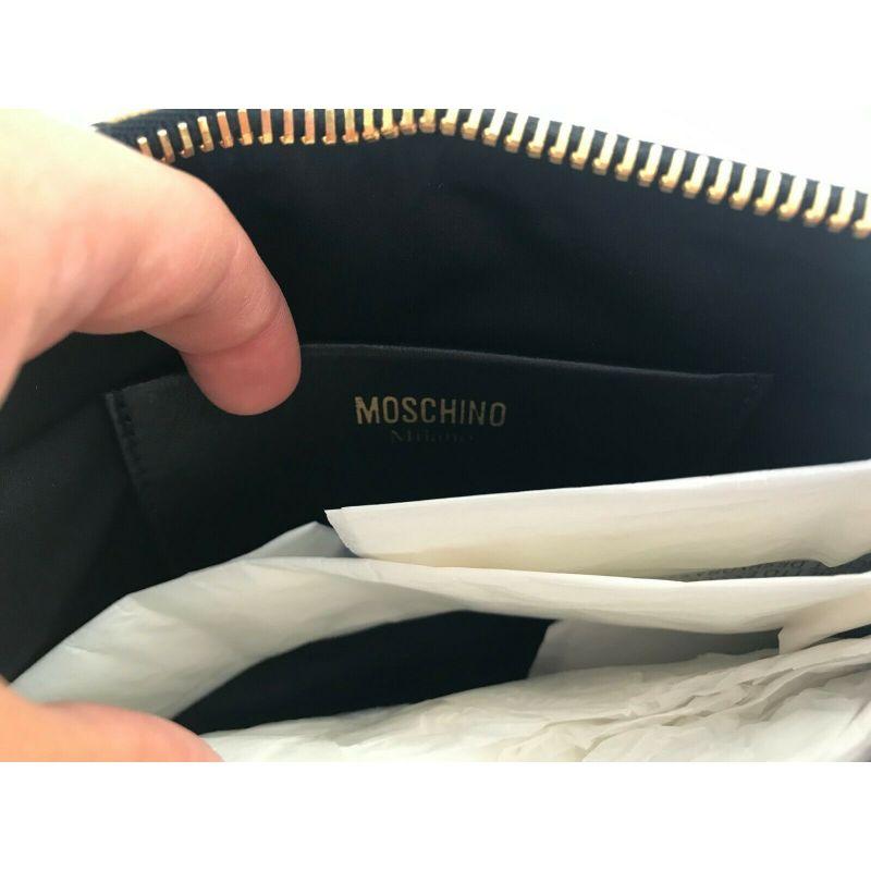 AW15 Moschino Couture Jeremy Scott Brown Black Quilted Clutch Bag Ready to Bear 8