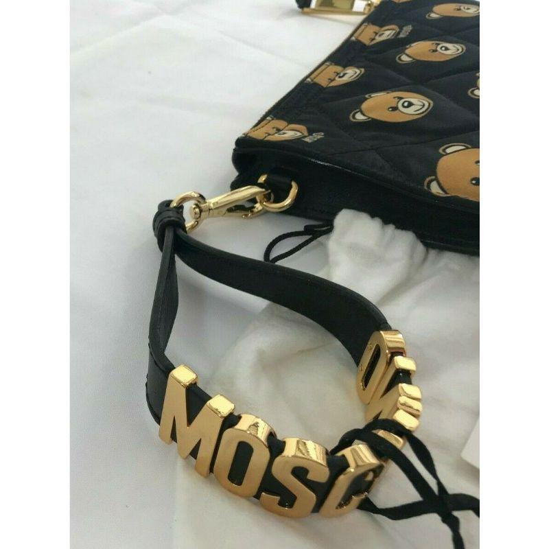 AW15 Moschino Couture Jeremy Scott Brown Black Quilted Clutch Bag Ready to Bear 4