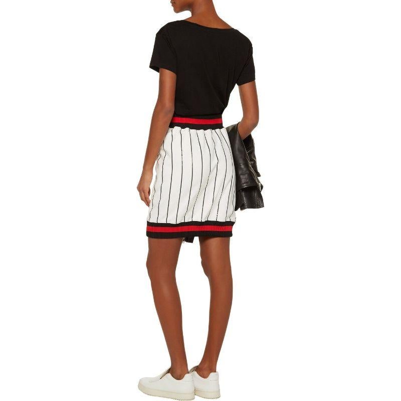 AW15 Moschino Couture Jeremy Scott Looney Tunes Striped Tweety Pencil Skirt 10 For Sale 3