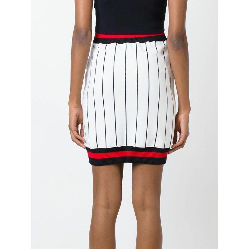 AW15 Moschino Couture Jeremy Scott Looney Tunes Striped Tweety Pencil Skirt 10 For Sale 1