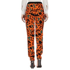 AW15 Moschino Couture Jeremy Scott Orange Brown Green Camouflage Pants 40 IT