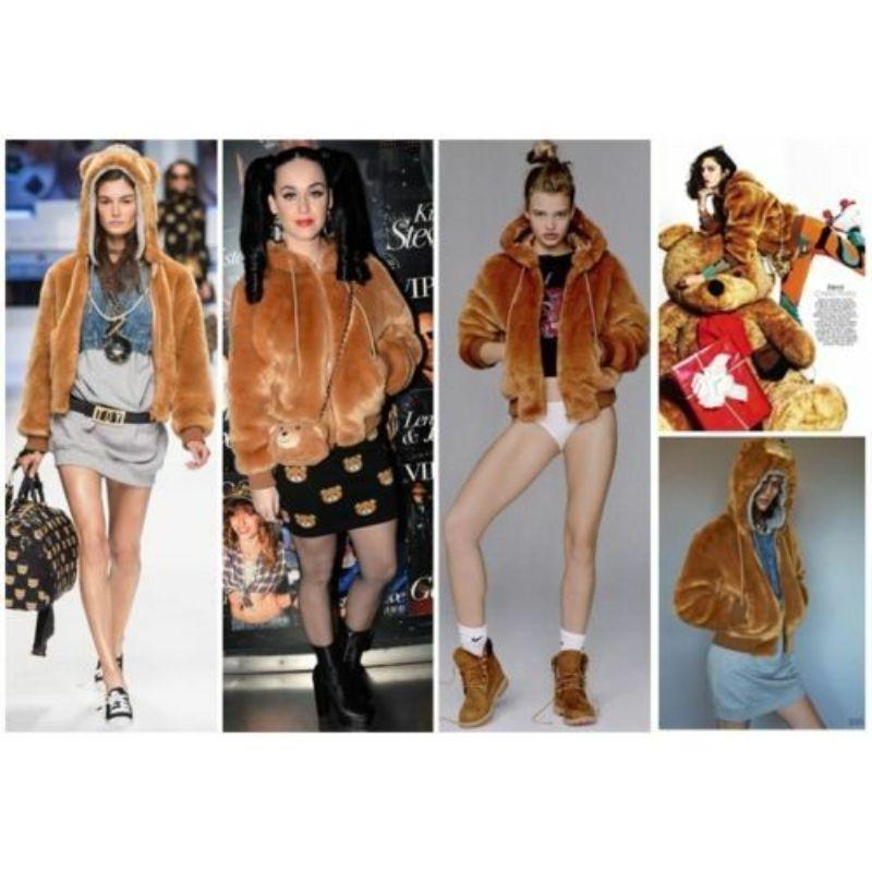 AW15 Moschino Couture Jeremy Scott Teddy Bear Bomber Hoodie Ready to Bear 38 IT For Sale 6