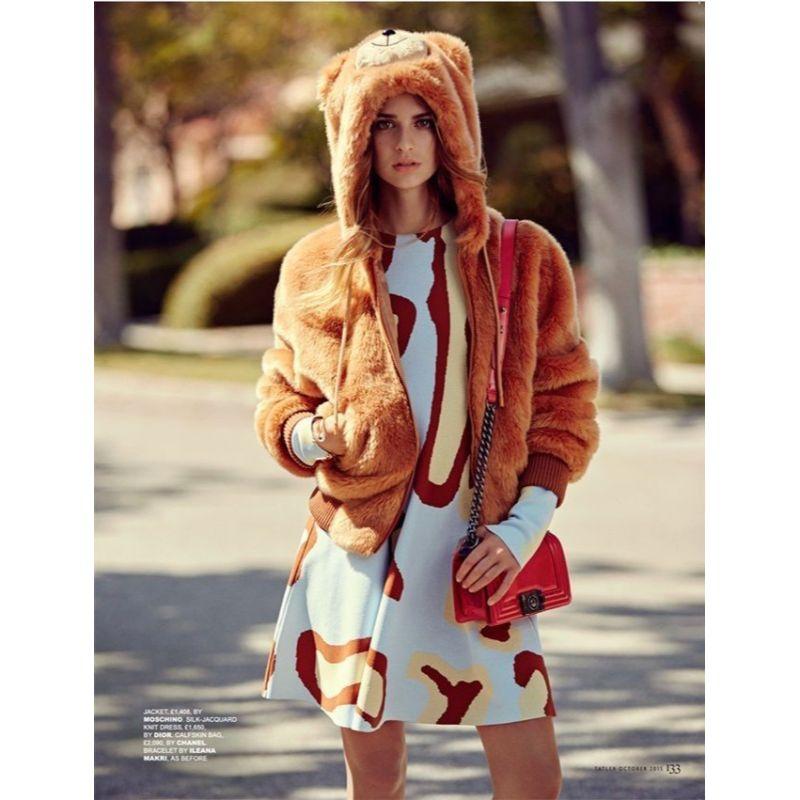 AW15 Moschino Couture Jeremy Scott Teddy Bear Bomber Hoodie Ready to Bear 42 IT For Sale 5