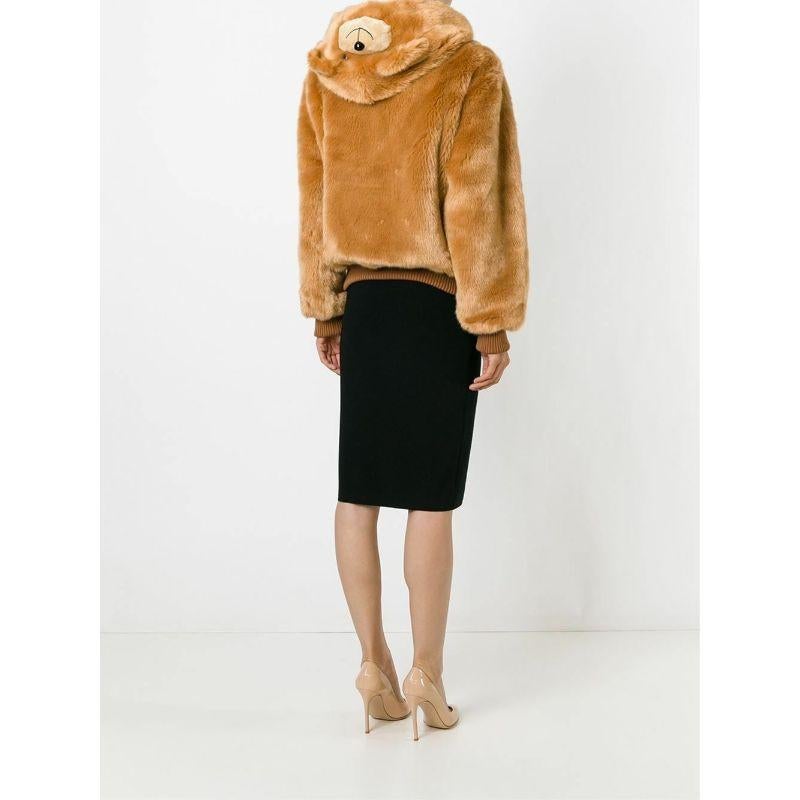 Women's AW15 Moschino Couture Jeremy Scott Teddy Bear Bomber Hoodie Ready to Bear 42 IT For Sale