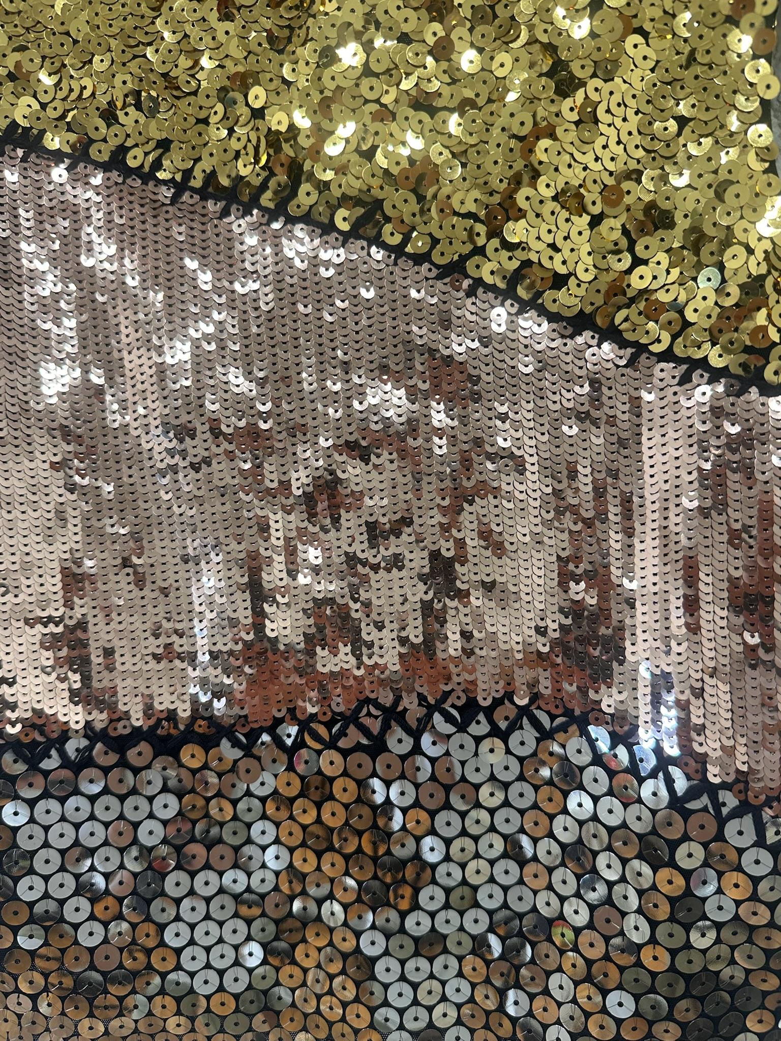 Black AW15 MOSCHINO COUTURE x Jeremy Scott Tricolor Sequined Embellished Cropped Top For Sale