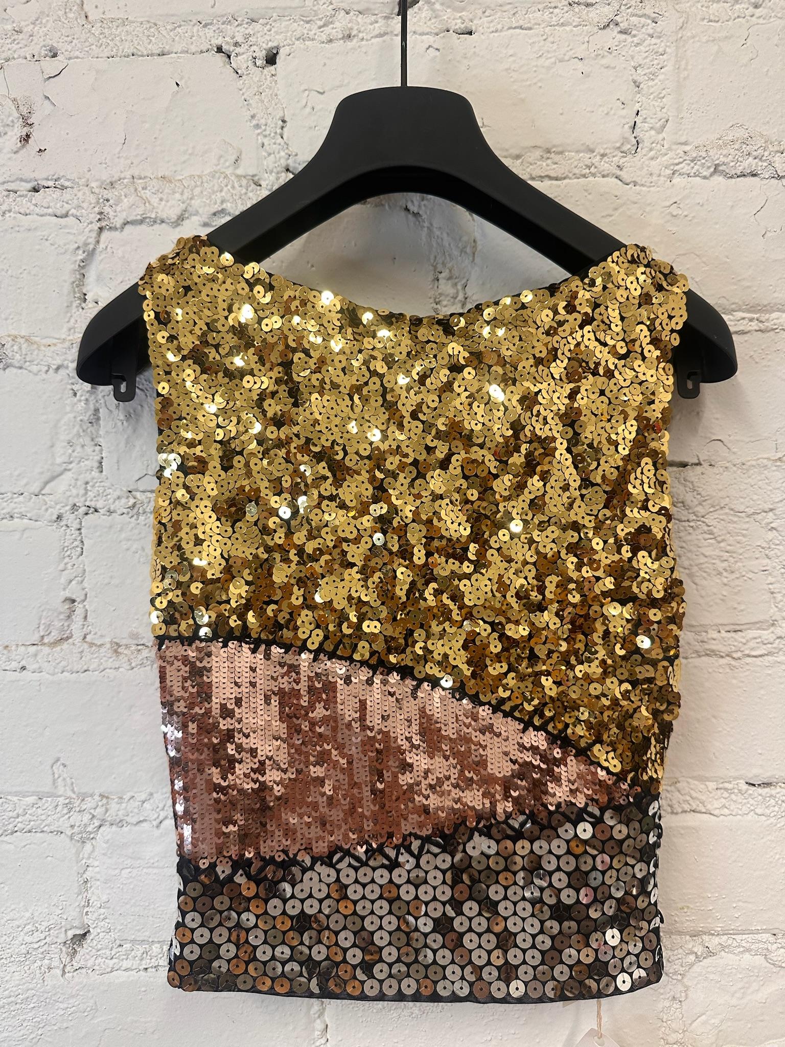 Women's AW15 MOSCHINO COUTURE x Jeremy Scott Tricolor Sequined Embellished Cropped Top For Sale