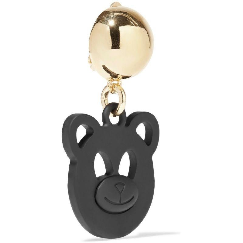 AW15 Moschino Jeremy Scott Teddy Bear Ready 2 Bear Clip on Earrings Black Metal

Additional Information:
Material: Metal
Color: Black/Gold
Pattern: Teddy Bears
Style: Clip
100% Authentic!!!
Condition: Brand new with tags attached, original Moschino