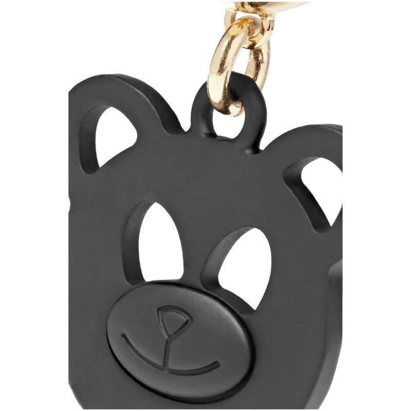 Boucles d'oreilles à clip ours Moschino AW15 Jeremy Scott Teddy Bear Ready 2 en métal noir Neuf - En vente à Palm Springs, CA