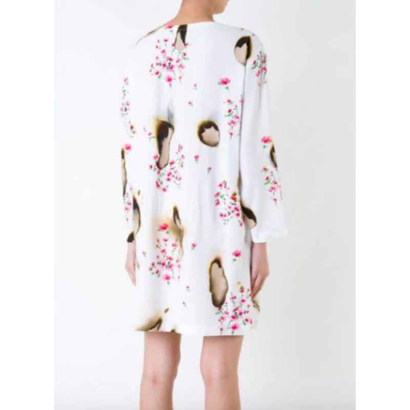 Women's AW16 Moschino Couture Jeremy Scott Burnt Effect Floral White Rayon Dress For Sale
