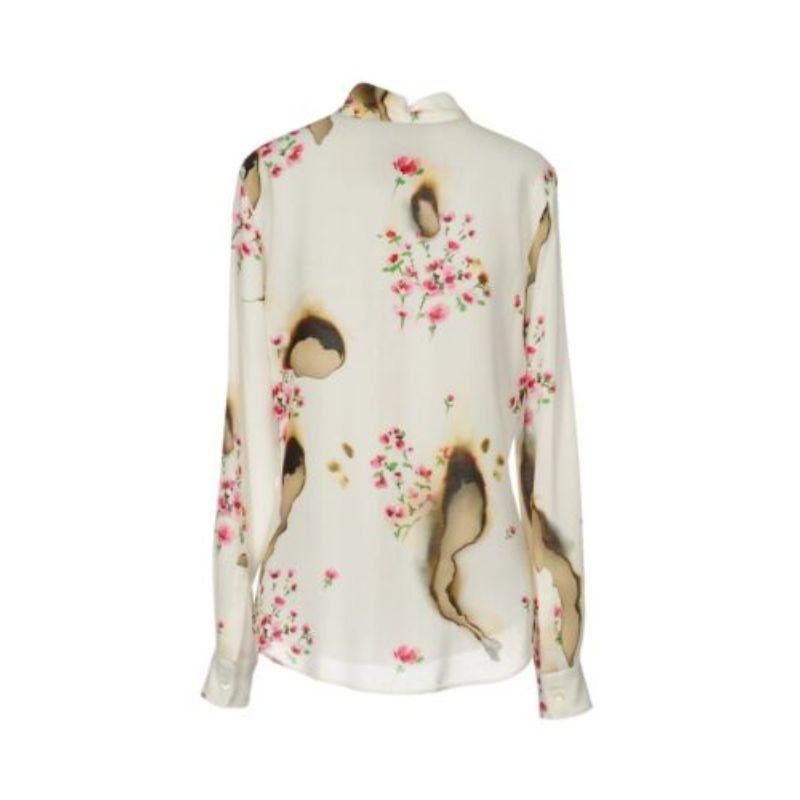 AW16 Moschino Couture Jeremy Scott Fashion Kills Floral Burnt Effect Silk Blouse

Additional Information:
Material: 100% Rayon
Color: Multi-color/White
Pattern: Floral
Style: Blouse
Size: IT S = 40
Theme: Burnt Effect	
100% Authentic!!!
Condition: