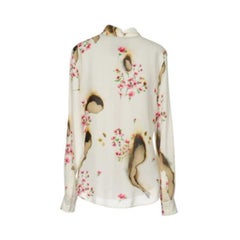 AW16 Moschino Couture Jeremy Scott Fashion Kills Floral Burnt Effect Silk Blouse