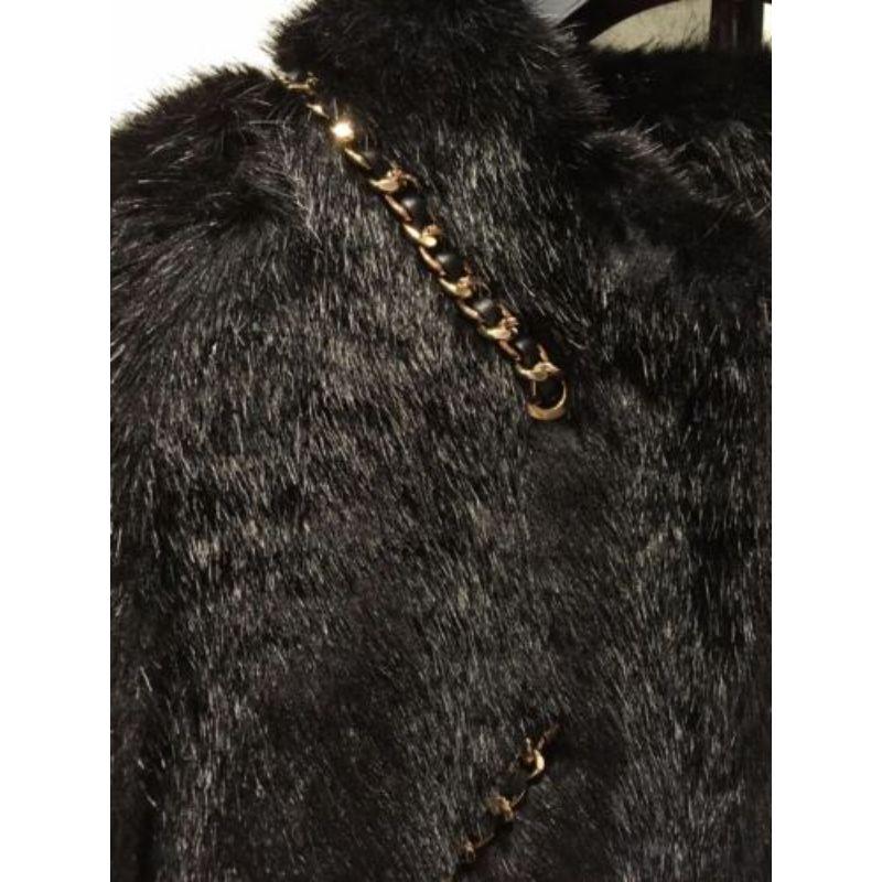 AW16 Moschino Couture Jeremy Scott Faux Fur Gold Chains Black Jacket Coat For Sale 2