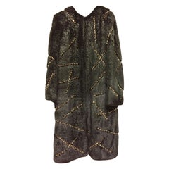AW16 Moschino Couture Jeremy Scott Pelliccia Ecologica Catene Oro Giacca Cappotto Nero