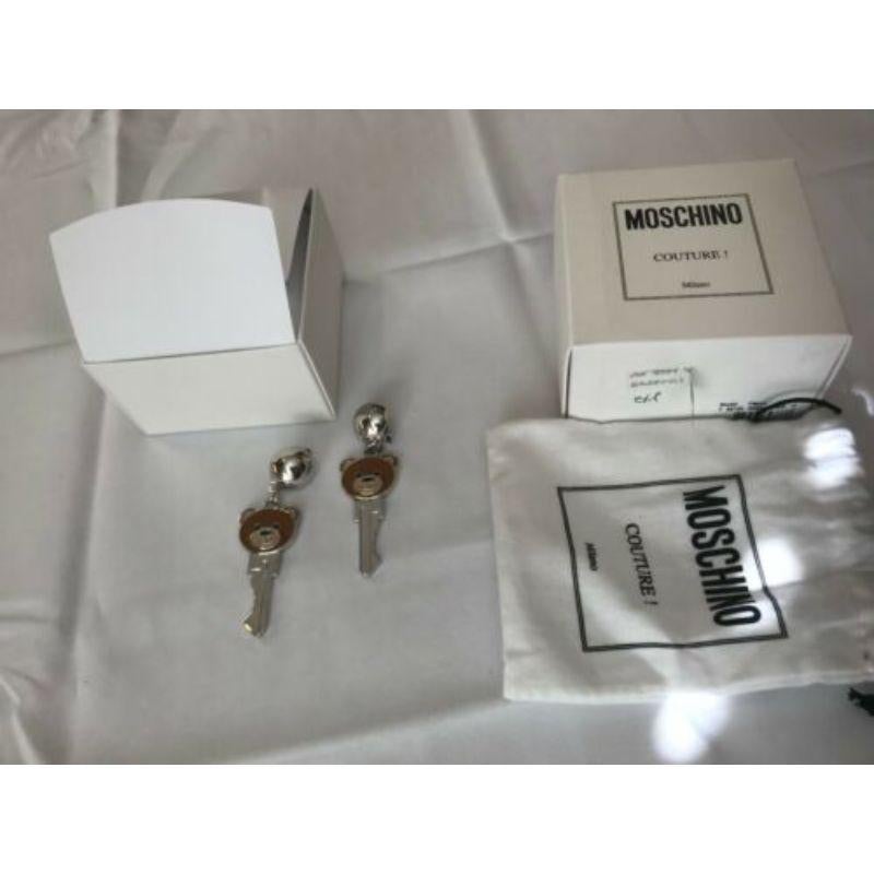 AW16 Moschino Couture x Jeremy Scott Key Teddy Bear Boucles d'oreilles à pince 100% métal en vente 4