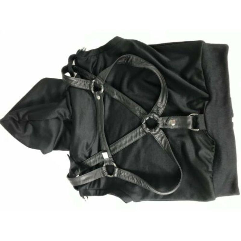 AW16 Moschino Couture x Jeremy Scott Sleeveless Hooded Harness Black Sweatshirt 4
