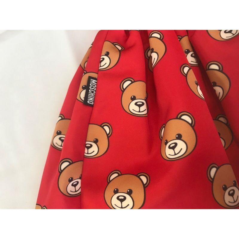 AW17 Moschino Baby Jeremy Scott 9 Month Red All Over Teddy Bears Short Dress For Sale 4