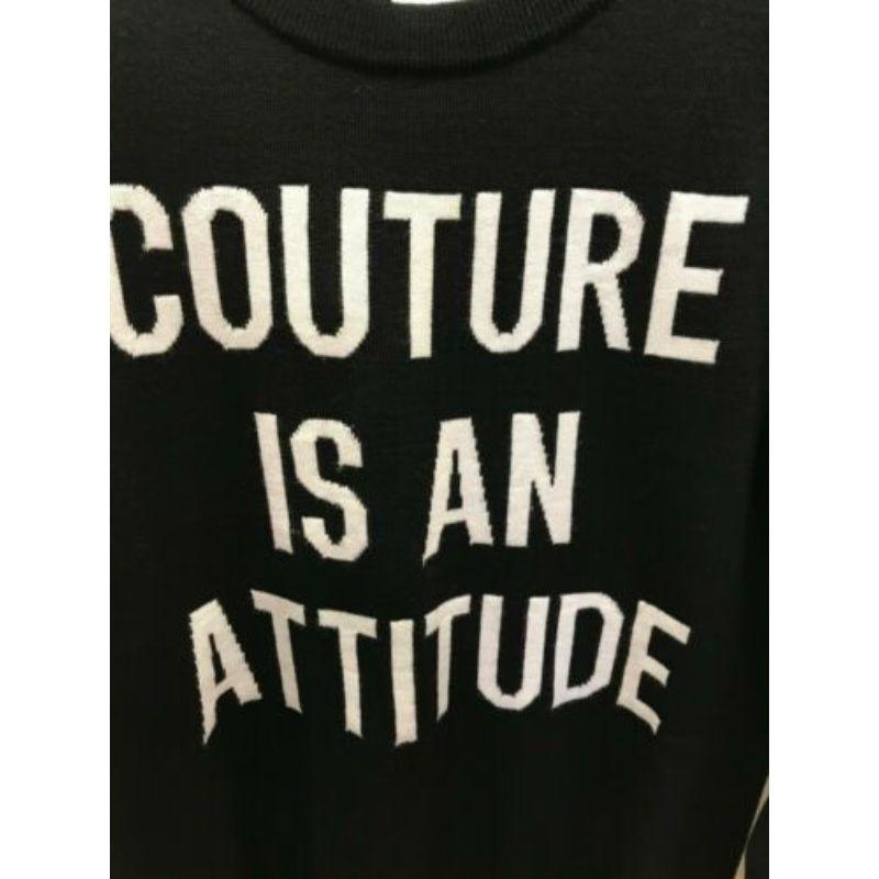 AW17 Moschino Couture Jeremy Scott Couture Is an Attitude Black Wool Sweater For Sale 1