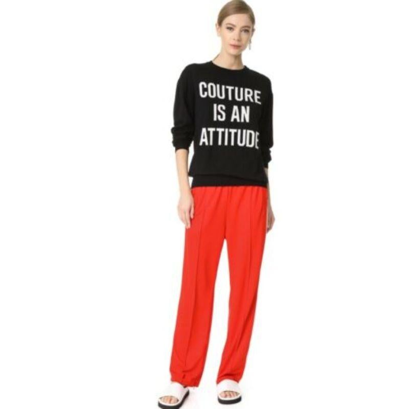 AW17 Moschino Couture Jeremy Scott Couture Is an Attitude Black Wool Sweater For Sale 4