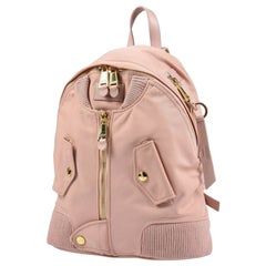 AW17 Moschino Couture Jeremy Scott Chaqueta bomber de melocotón Mochila con herrajes dorados