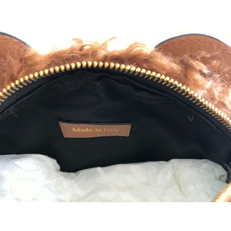 AW18 Moschino Couture Jeremy Scott Fur Teddy Bear Head Crossbody Shoulder Bag For Sale 5