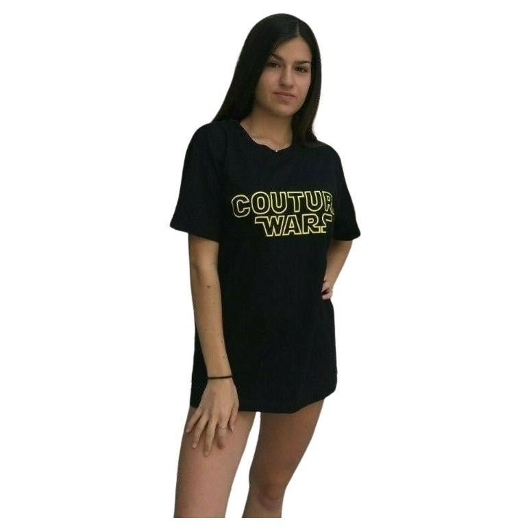 AW18 Moschino Couture Jeremy Scott Star Wars "Couture Wars" Black T-shirt- 38 IT For Sale