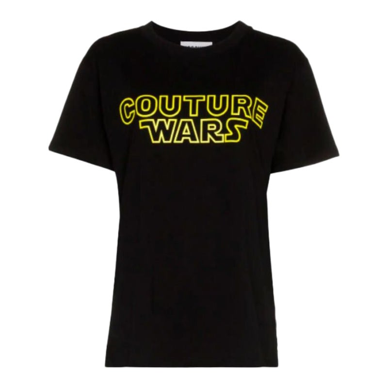 AW18 Moschino Couture Jeremy Scott Star Wars "Couture Wars" T-shirt nera - 42 IT in vendita