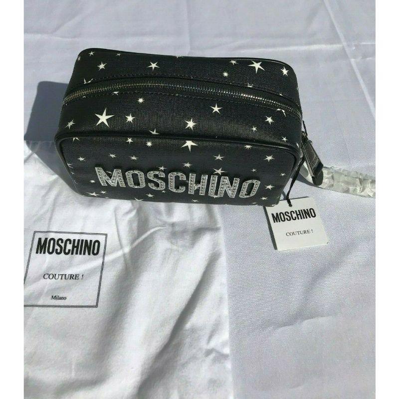 AW18 Moschino Couture Jeremy Scott Ufo Teddy Bear Invasion Black Make Up Bag For Sale 3