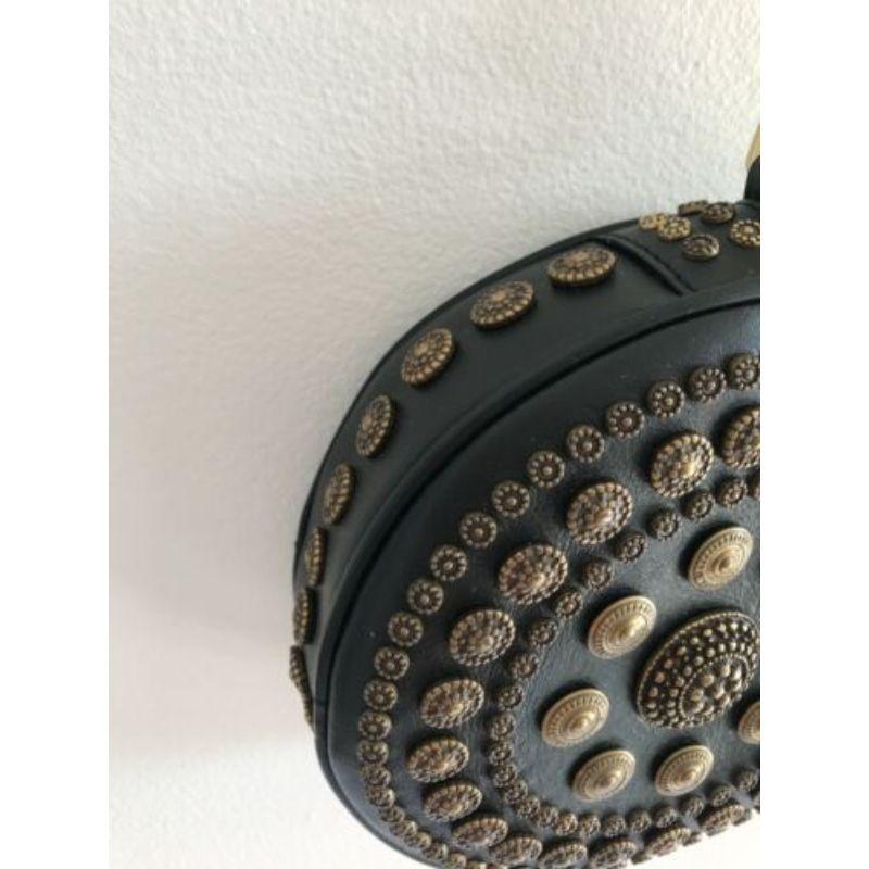 AW19 Moschino Couture Jeremy Scott All Over Embellishments Round Leather Clutch For Sale 3