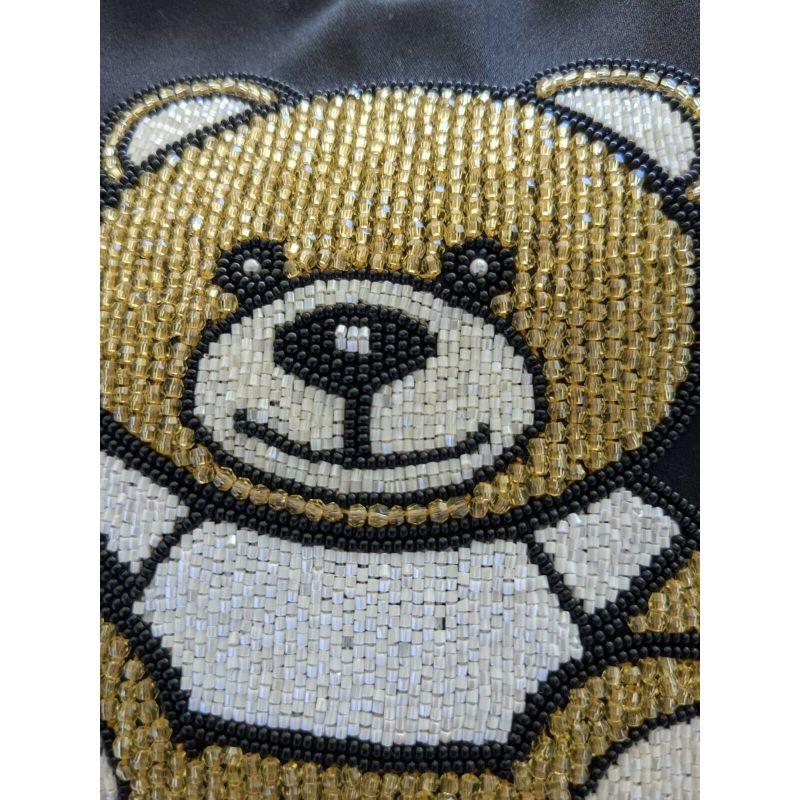 AW19 Moschino Couture Jeremy Scott Beaded Teddy Bear Rectangular Crossbody Bag In New Condition In Palm Springs, CA