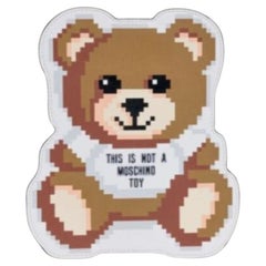 AW19 Moschino Couture Sims Leather Teddy Bear Pixel Pouch Clutch by Jeremy Scott