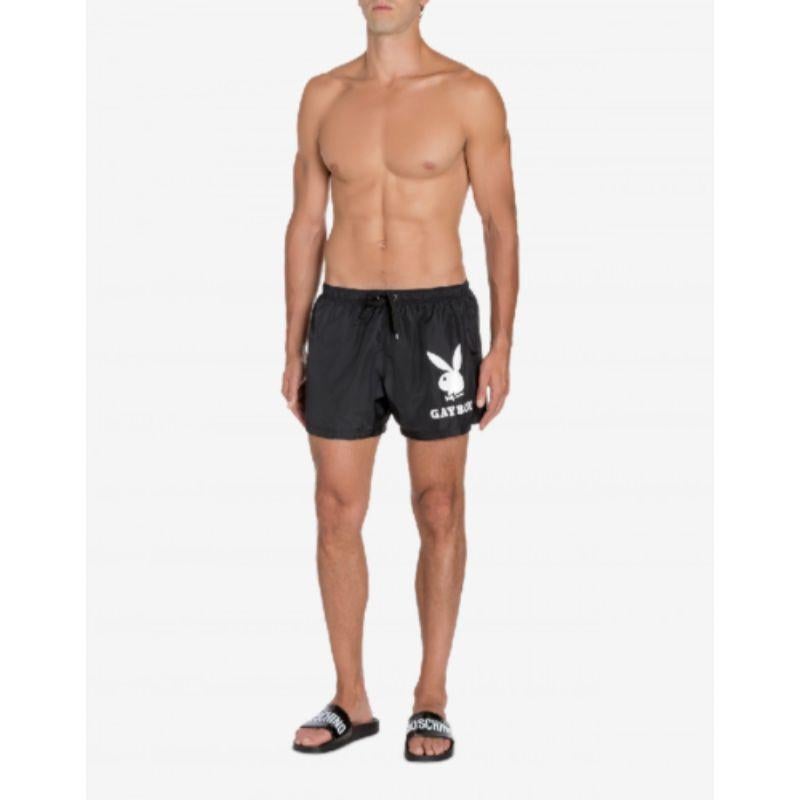 AW19 Moschino Couture x Jeremy Scott x Playboy Gayboy Black Swim Trunks 52 IT

Additional Information:
Material: 100% Polyester    
Color: Black
Pattern: Smooth
Style: Boxer   
Size: 52 IT
Theme: 80s
Character Family: Playboy
100%