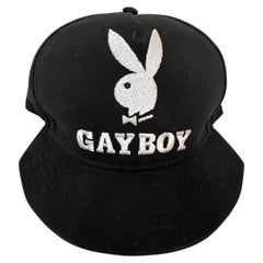 AW19 Moschino GAYBOY COTTON SCHWARZE Mütze VERSTELLBARER PLAYBOY BASEBALL CAP