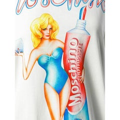AW19 Moschino Jeremy Scott Toothpaste Cotton White Oversized T-shirt Tee XS