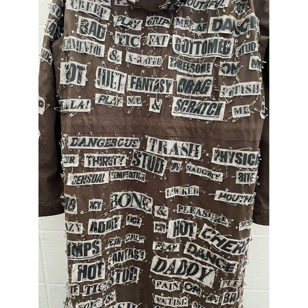 AW20 Moschino Couture Allover Safety Pins Fetish Key Word Long Coat For Sale 11