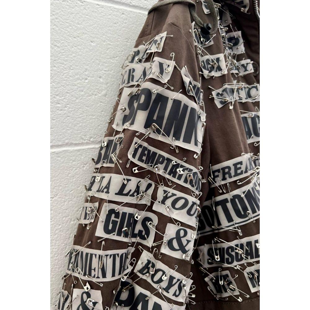 AW20 Moschino Couture Allover Safety Pins Fetish Key Word Long Coat In New Condition For Sale In Palm Springs, CA
