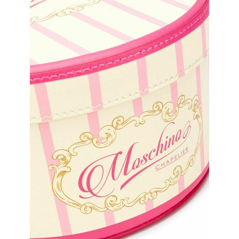 AW20 Moschino Couture J. Scott Leather Pink Cake Box Round Bag Marie ...