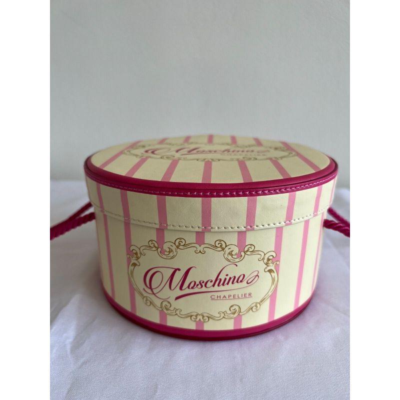AW20 Moschino Couture J. Scott Leather Pink Cake Box Round Bag Marie Antoinette For Sale 1
