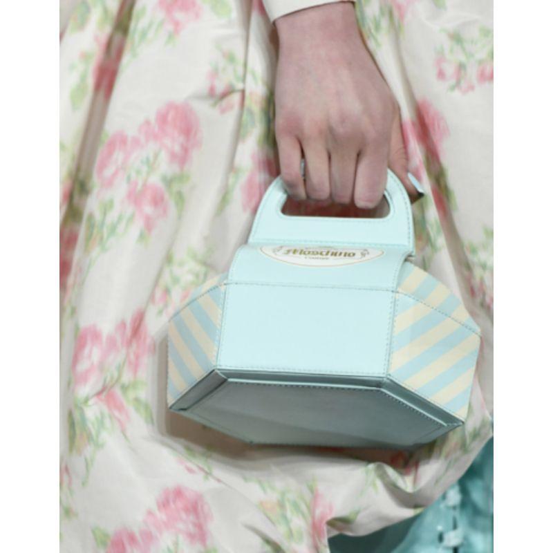 AW20 Moschino Couture Jeremy Scott Cake Box Blaue Tasche aus Leder Marie Antoinette im Angebot 3