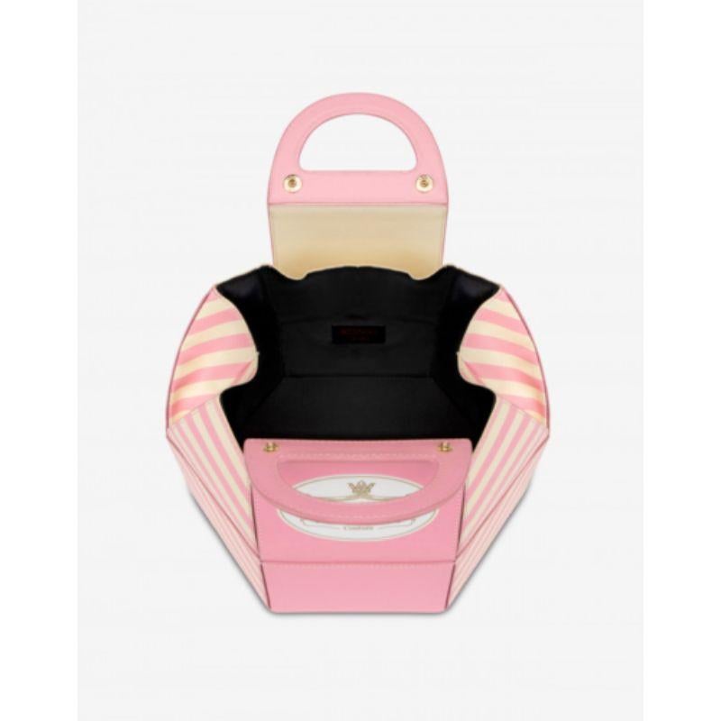 Women's AW20 Moschino Couture Jeremy Scott Cake Box Leather Pink M Bag Marie Antoinette For Sale
