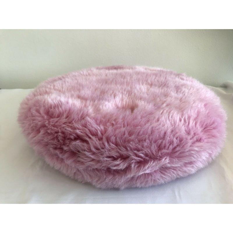 AW20 Moschino Couture Jeremy Scott Giant Pink Faux Fur Powder Puff Bag with Bow 2