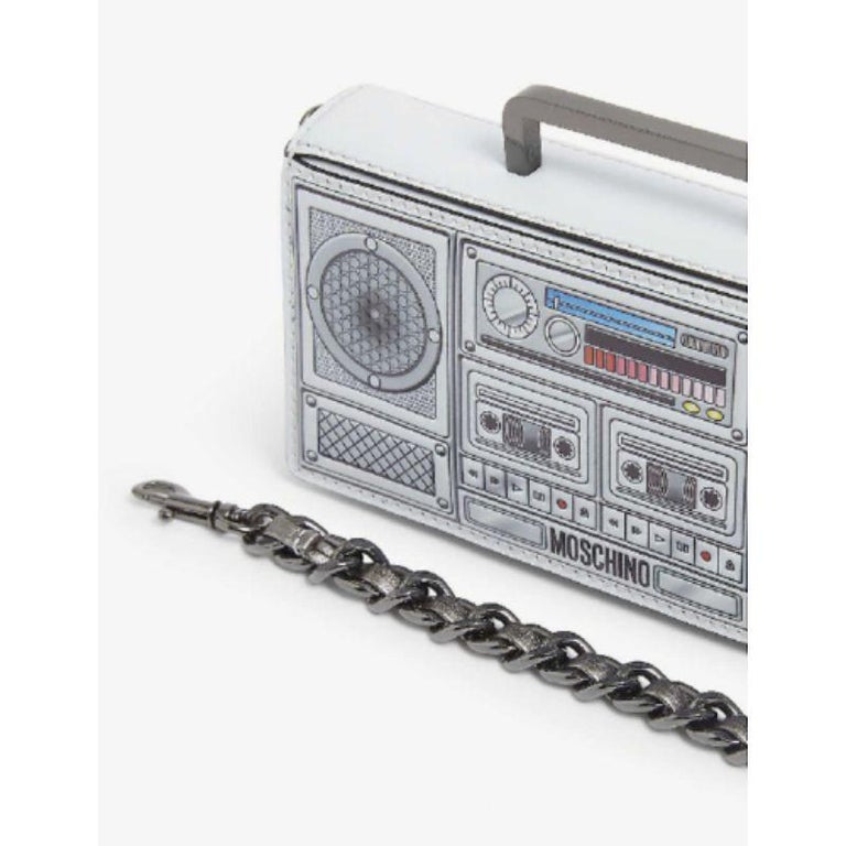 AW20 Moschino Couture Jeremy Scott Mini Boombox Leather Crossbody Bag