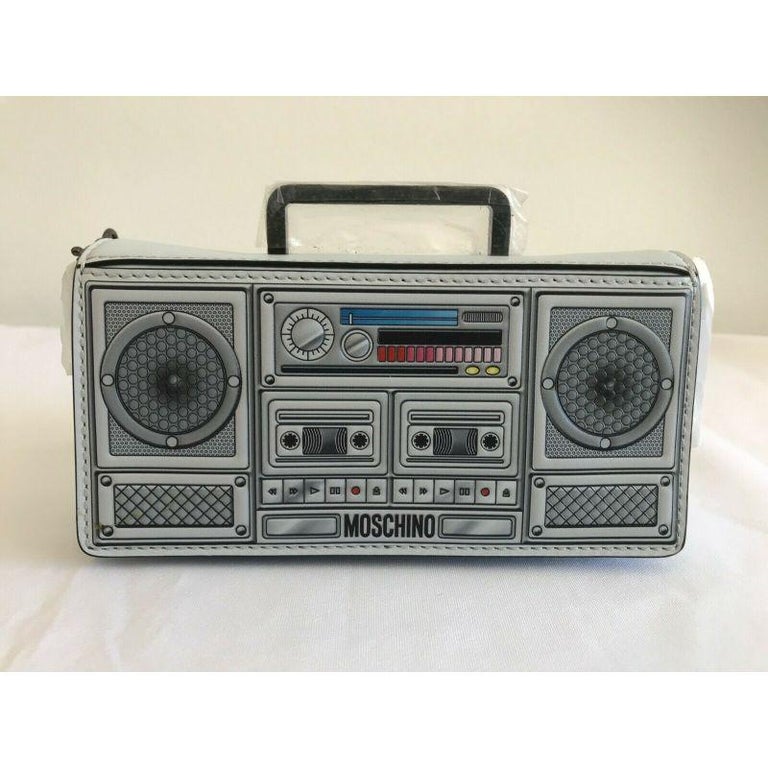AW20 Moschino Couture Jeremy Scott Mini Boombox Leather Crossbody Bag