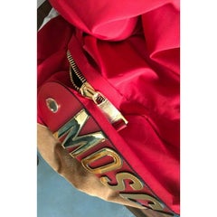 AW20 Moschino Couture Jeremy Scott Oversized Giant Red Backpack W/ Gold Logo