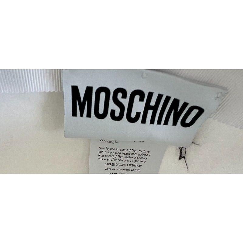 AW20 Moschino Couture Jeremy Scott Oversized Snapback Logo Hat Nyc- White/Red For Sale 2